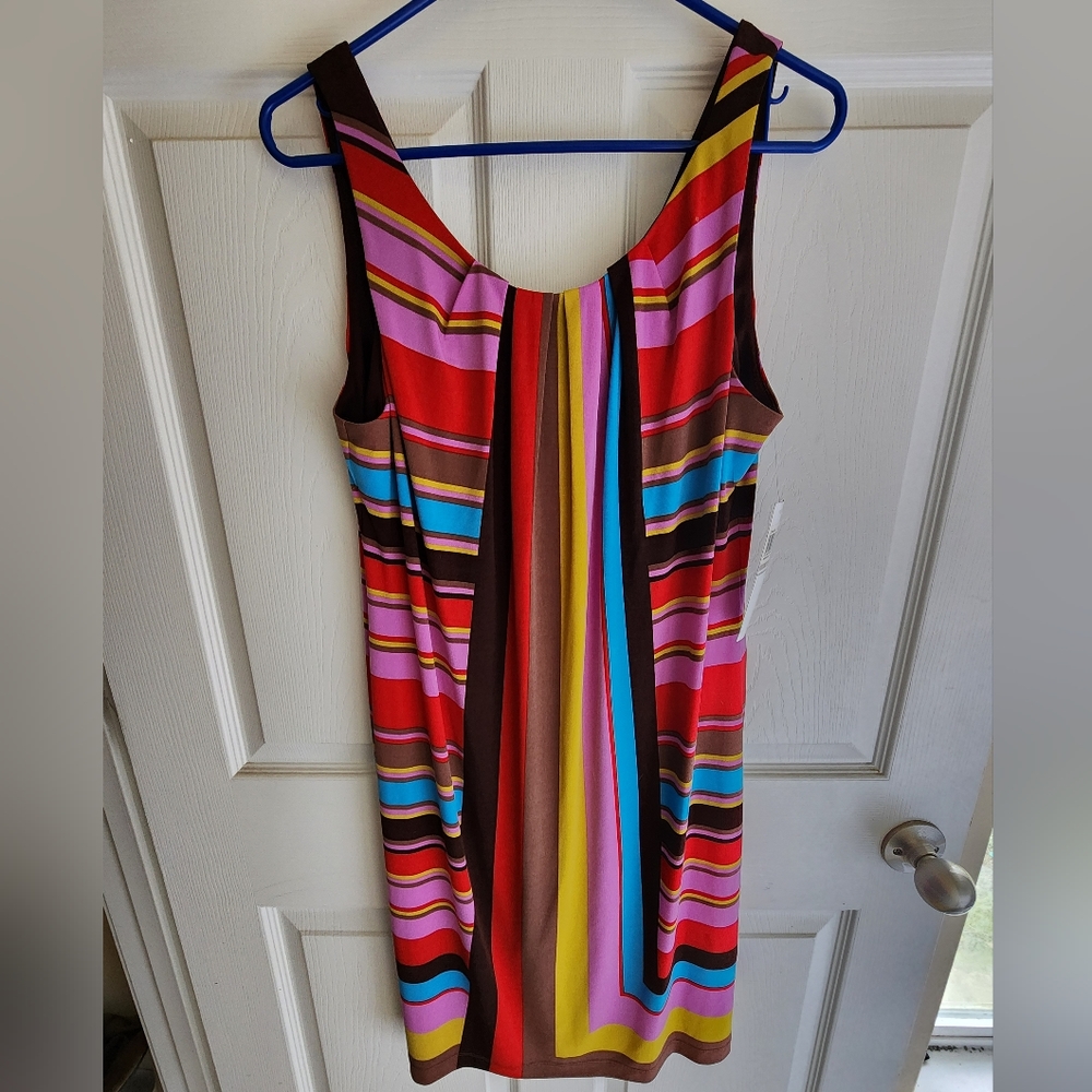 London Times Sleeveless Brown, Stripped. 100% Polyester. Brand New